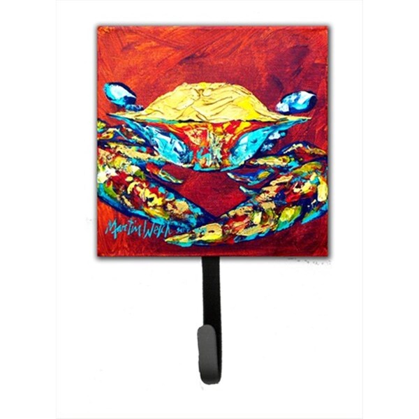 Carolines Treasures 4.25 W x 7 H in. Crab Wrinkles Leash Or Key Holder - MW1081SH4