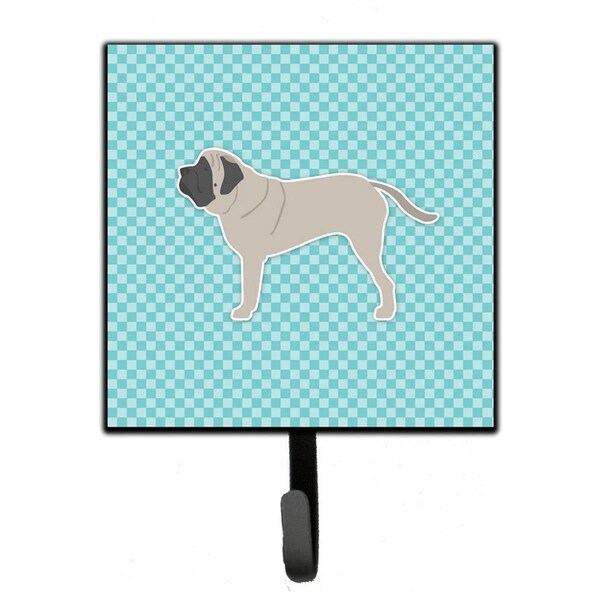 Carolines Treasures English Mastiff Checkerboard Blue Leash or Key Holder - BB3756SH4