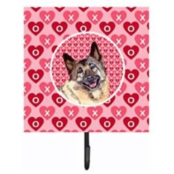 Jensendistributionservices 4.25 x 7 in. Norwegian Elkhound Valentines Love and Hearts Leash Or Key Holder - MI1709178