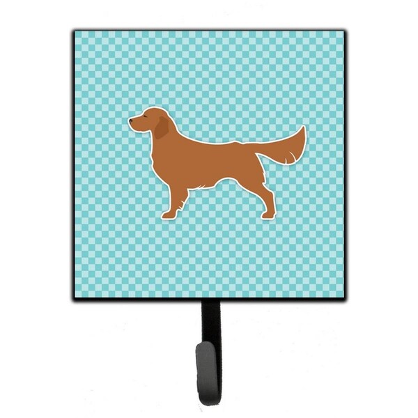 Carolines Treasures Golden Retriever Checkerboard Blue Leash or Key Holder - BB3704SH4