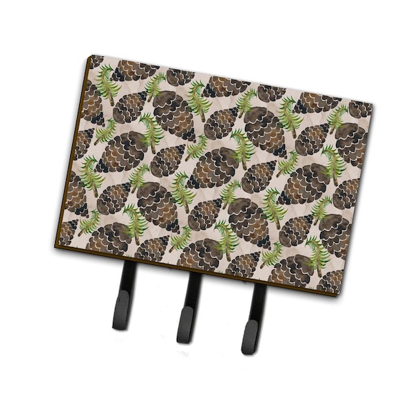 Carolines Treasures Watercolor Pine Cones Leash or Key Holder, 6 x 2 x 9 in. - BB7489TH68