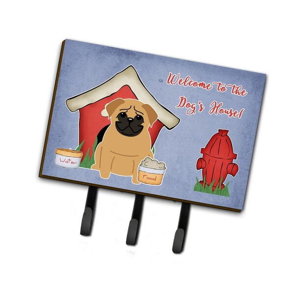 Carolines Treasures Dog House Collection Pug Brown Leash or Key Holder - BB2761TH68