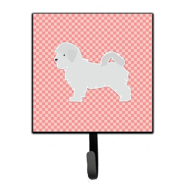 Carolines Treasures Maltese Checkerboard Pink Leash or Key Holder - BB3636SH4