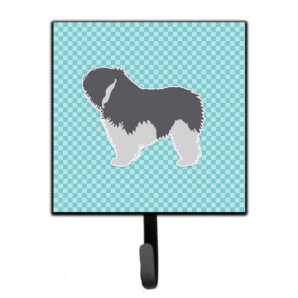 Carolines Treasures Polish Lowland Sheepdog Dog Checkerboard Blue Leash or Key Holder - BB3732SH4