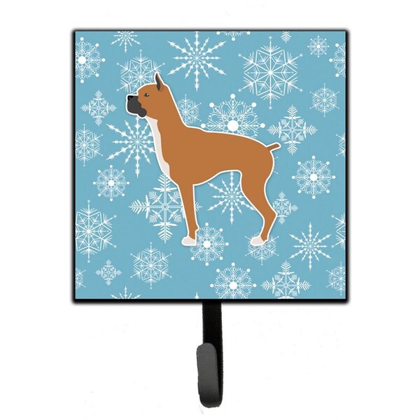 Carolines Treasures Winter Snowflake Boxer Leash or Key Holder - BB3553SH4