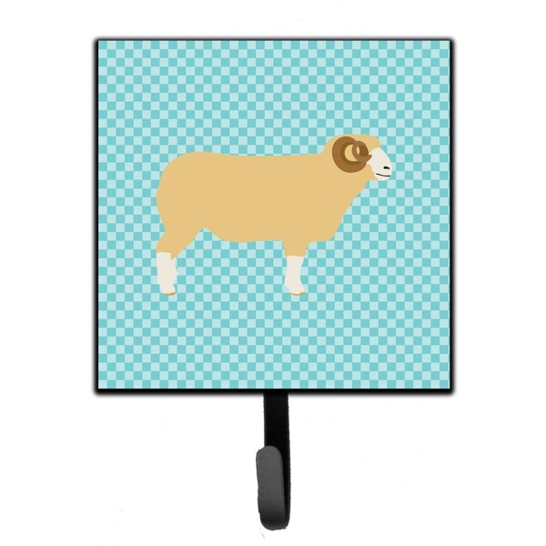 Carolines Treasures Horned Dorset Sheep Blue Check Leash or Key Holder - BB8154SH4