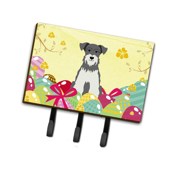 Carolines Treasures Easter Eggs Miniature Schanuzer Salt & Pepper Leash or Key Holder - BB6054TH68