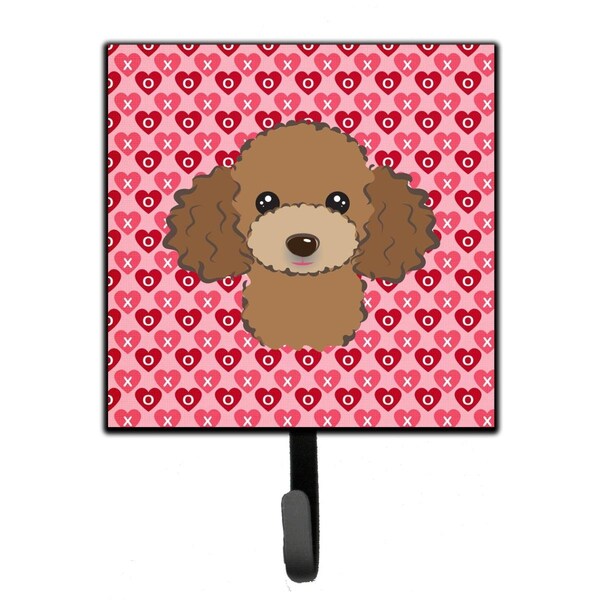 Jensendistributionservices Chocolate Brown Poodle Hearts Leash or Key Holder - MI1715350