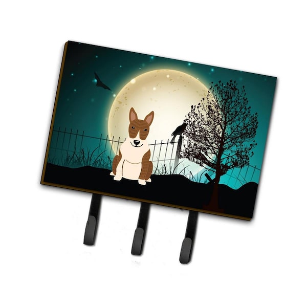 Jensendistributionservices Halloween Scary Bull Terrier Brindle Leash or Key Holder - MI2086818