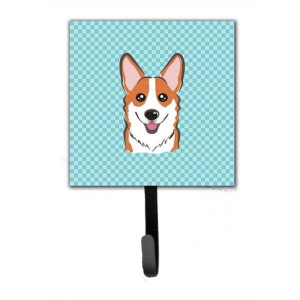 Jensendistributionservices Checkerboard Blue Corgi Leash & Key Holder - MI1719772