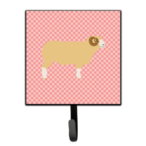 Jensendistributionservices Horned Dorset Sheep Pink Check Leash or Key Holder - MI1711755
