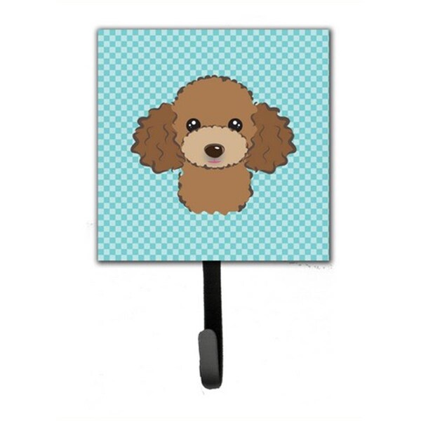 Jensendistributionservices Checkerboard Blue Chocolate Brown Poodle Leash & Key Holder - MI1719420