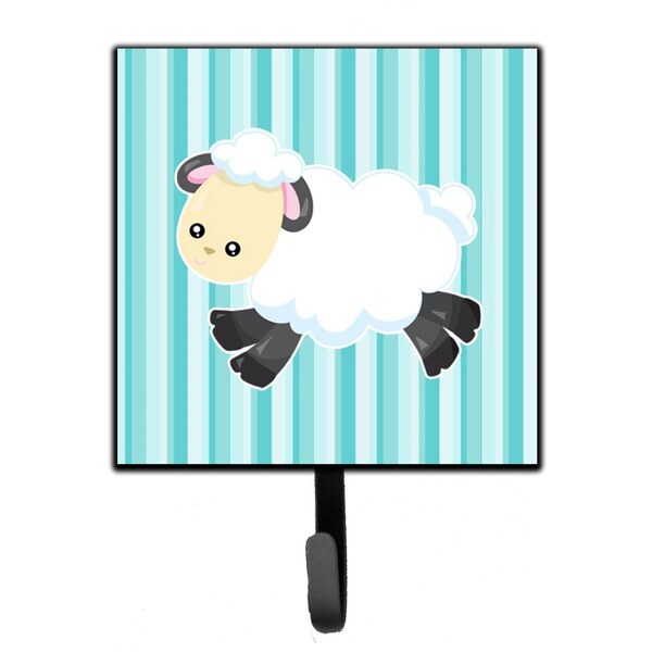 Jensendistributionservices Sheep on Blue Stripes Leash or Key Holder - MI1715221