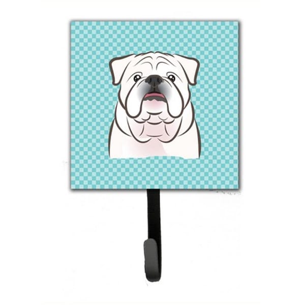 Jensendistributionservices Checkerboard Blue White English Bulldog Leash & Key Holder - MI1718491