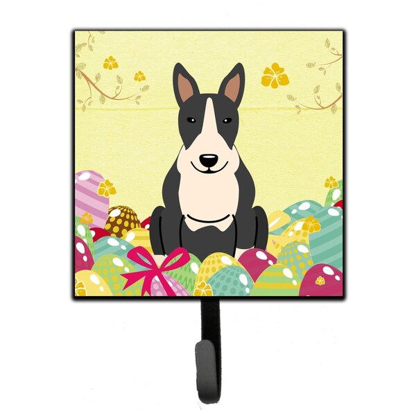Jensendistributionservices Easter Eggs Bull Terrier Black & White Leash or Key Holder - MI1713991