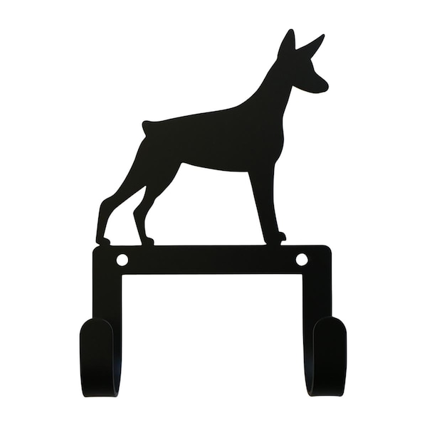 Village Wrought Iron Doberman Leash & Collar Wall Hook - WH-LC-258