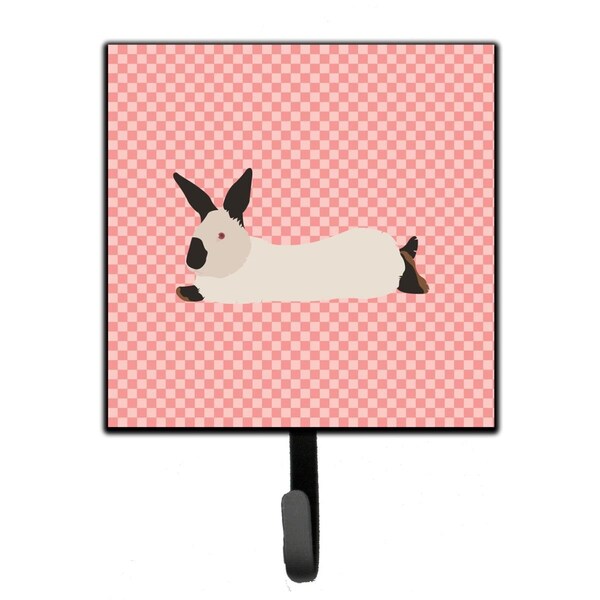 Jensendistributionservices California White Rabbit Pink Check Leash or Key Holder - MI1707229