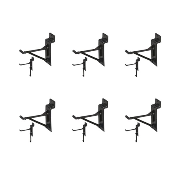 Ricki&Aposs Rugs Easy Living Easy Wall 3 in. Black Plastic Slatwall Hooks w/Removable Gussett, 6PK - RI2594182