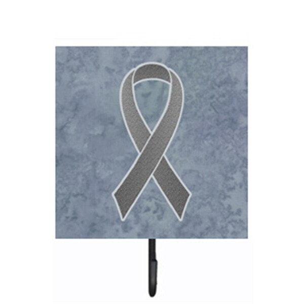 Micasa 4.25 W x 7 H In. Grey Ribbon for Brain Cancer Awareness Leash or Key Holder - MI254520