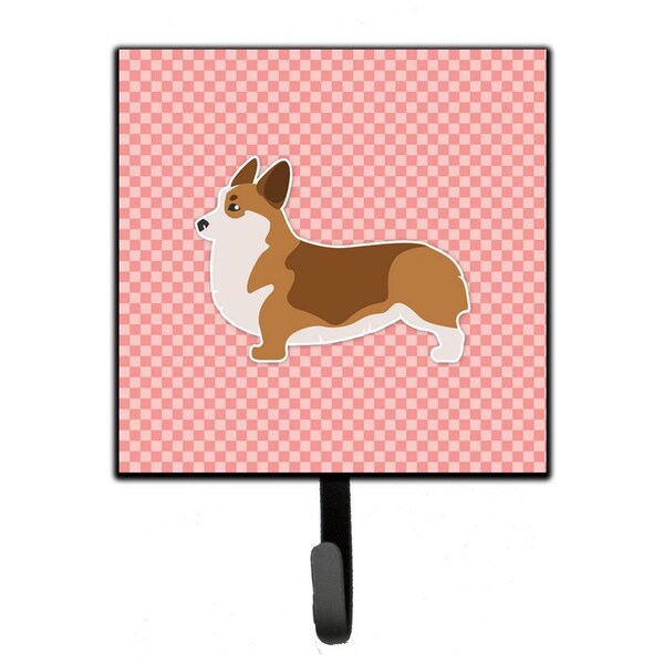 Jensendistributionservices Corgi Checkerboard Pink Leash or Key Holder - MI1709924