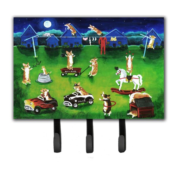 Jensendistributionservices Corgi Backyard Circus Leash or Key Holder - MI1719298