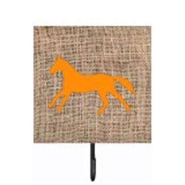 Carolines Treasures Horse Burlap And Orange Leash Or Key Holder - BB1003-BL-OR-SH4