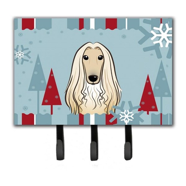 Jensendistributionservices Winter Holiday Afghan Hound Leash & Key Holder - MI2103671
