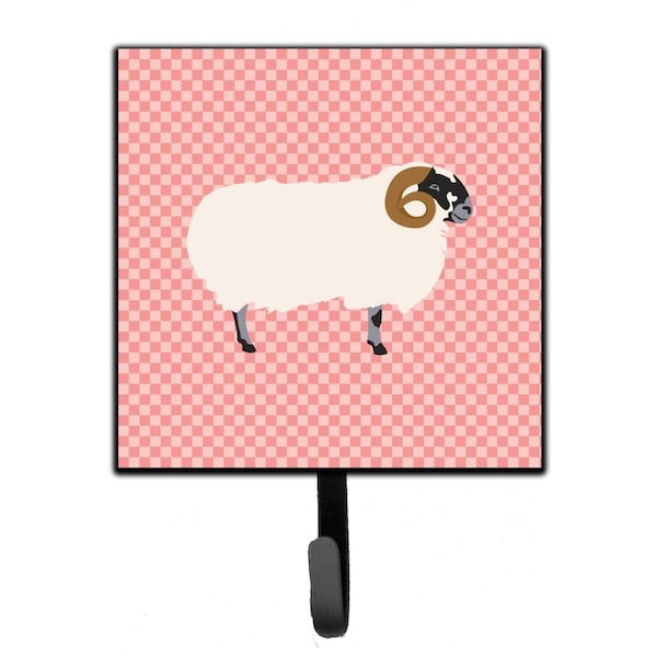 Carolines Treasures Scottish Blackface Sheep Pink Check Leash or Key Holder - BB7973SH4