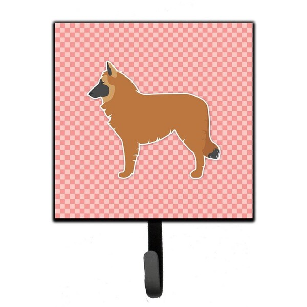 Carolines Treasures Belgian Shepherd Checkerboard Pink Leash or Key Holder - BB3661SH4