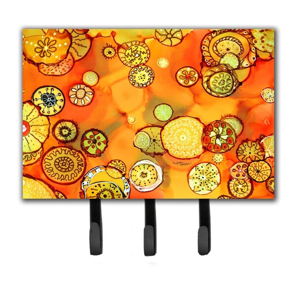 Carolines Treasures Abstract Flowers in Oranges & Yellows Leash or Key Holder - 8987TH68