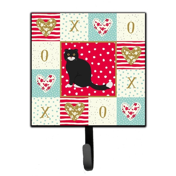 Carolines Treasures 4.25 x 1 x 7 in. Foldex Exotic Fold No.2 Cat Love Leash or Key Holder - CK5763SH4