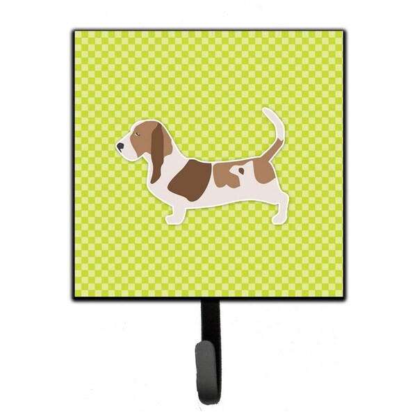 Micasa Basset Hound Checkerboard Green Leash or Key Holder - MI230127
