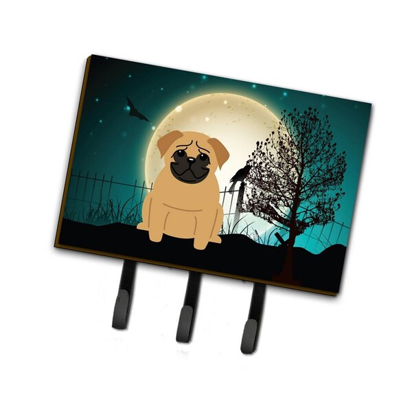 Jensendistributionservices Halloween Scary Pug Brown Leash or Key Holder - MI1707690