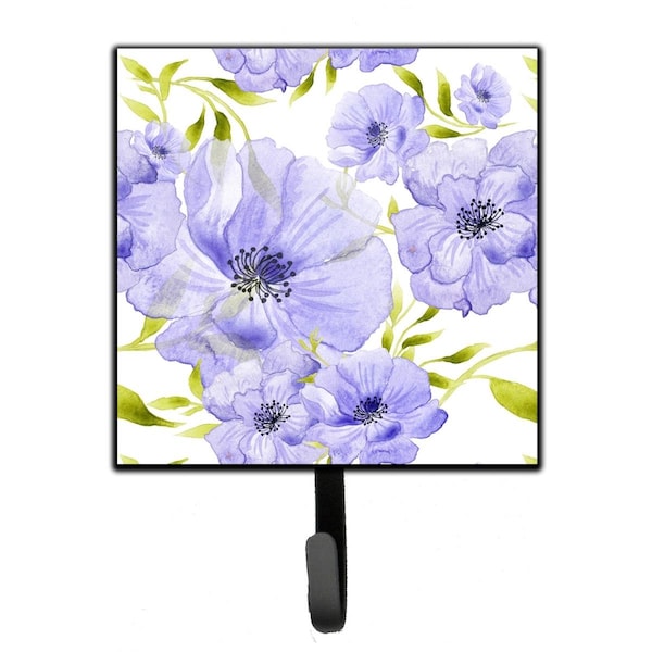Jensendistributionservices Watercolor Blue Flowers Leash or Key Holder, 4.25 x 1 x 7 in. - MI1710490