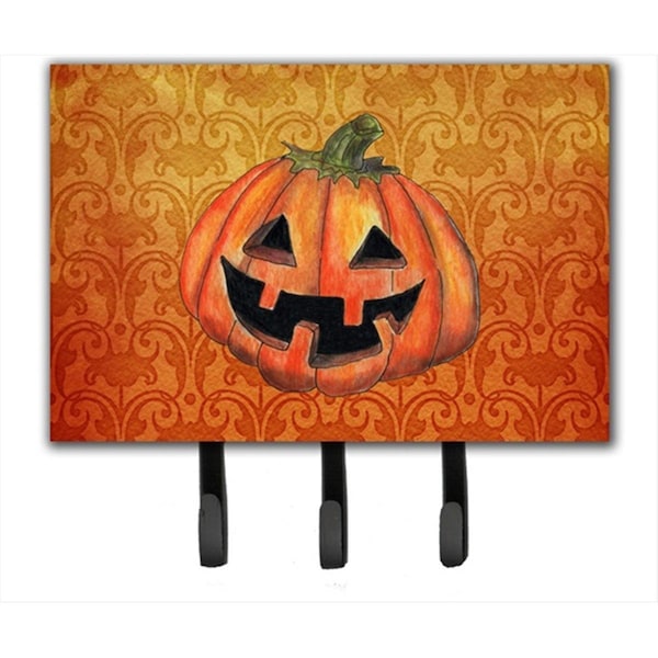 Carolines Treasures 6 x 9 In. October Pumpkin Halloween Leash or Key Holder - SB3020TH68