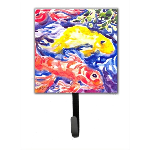 Carolines Treasures 4.25 W x 7 H in. Fish - Koi in the pond Leash Holder Or Key Hook - 6116SH4