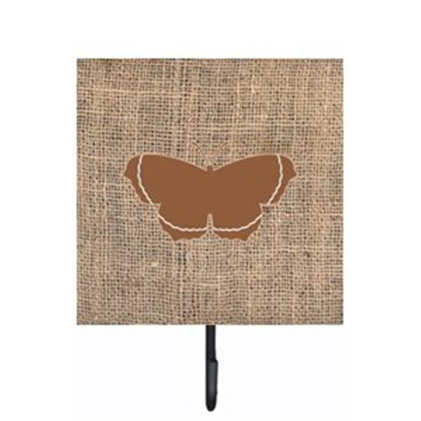 Carolines Treasures Butterfly Burlap and Brown Leash Or Key Holder - BB1037-BL-BN-SH4
