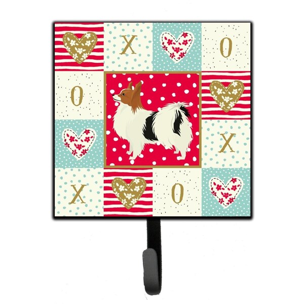 Carolines Treasures 4.25 x 1 x 7 in. Papillon Love Leash or Key Holder - CK5943SH4