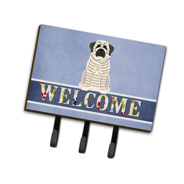 Carolines Treasures Mastiff Brindle White Welcome Leash or Key Holder - BB5597TH68