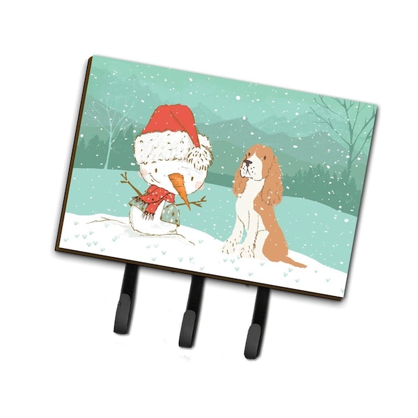 Jensendistributionservices Red Spaniel Snowman Christmas Leash or Key Holder - MI2088123