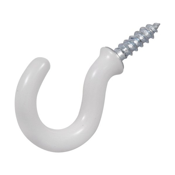 Hillman OOK Small Vinyl Coated White Steel 7/8 in. L Cup Hook 1 lb 4 pk - 534106