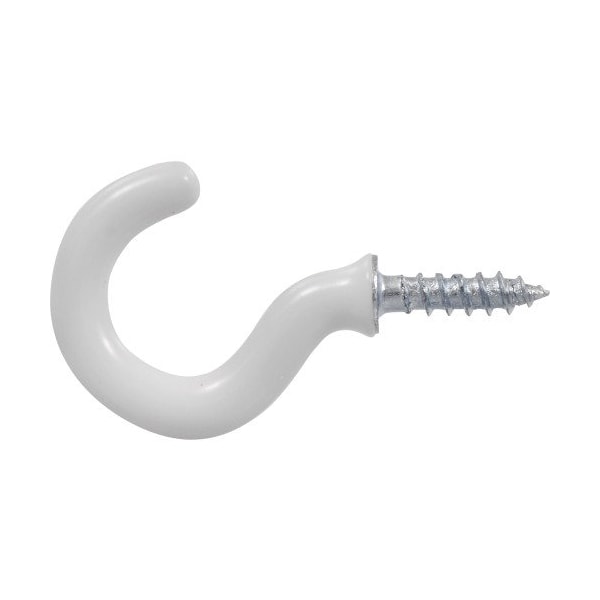 Hillman OOK Small Vinyl Coated White Steel 7/8 in. L Cup Hook 1 lb 4 pk - 534106