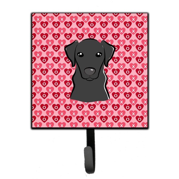 Carolines Treasures Black Labrador Hearts Leash or Key Holder - BB5305SH4