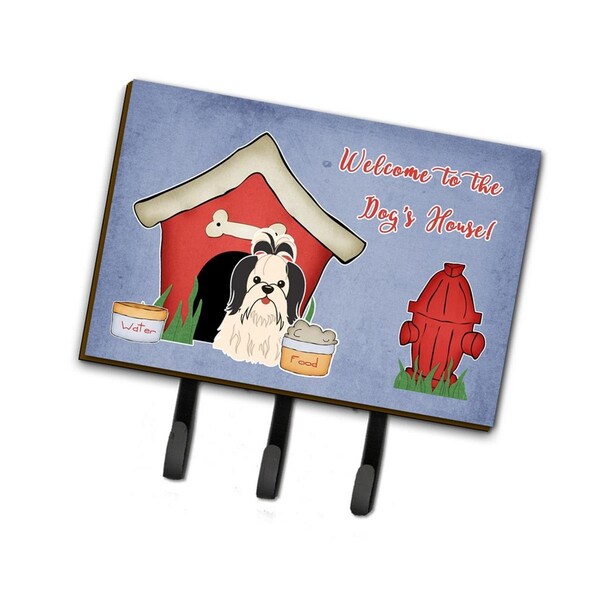 Carolines Treasures Dog House Collection Shih Tzu Black and White Leash or Key Holder - BB2842TH68