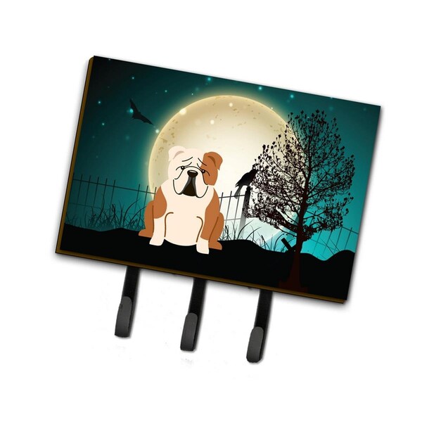 Jensendistributionservices Halloween Scary English Bulldog Fawn White Leash or Key Holder - MI1704465