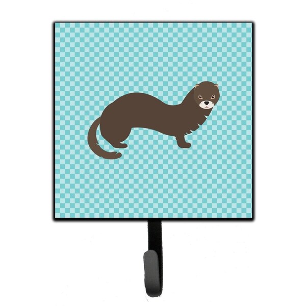 Jensendistributionservices Russian or European Mink Blue Check Leash or Key Holder - MI1706702