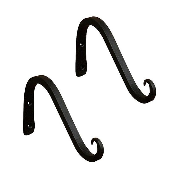 Achla Designs ACHLA Designs TSH-07-2 6 in. Angled Upcurled Bracket; Black - Pack of 2 - TSH-07-2