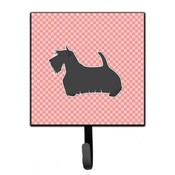 Micasa Scottish Terrier Checkerboard Pink Leash or Key Holder - MI230113