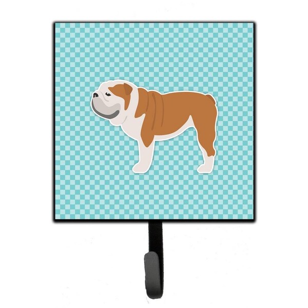 Micasa English Bulldog Checkerboard Blue Leash or Key Holder - MI626933