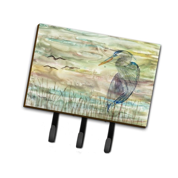 Carolines Treasures 6 x 2 x 9 in. Blue Heron Sunset Leash or Key Holder - SC2019TH68